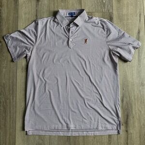 Stitch Golf Polo Shirt Mens XL Blue White Pink Striped Made In Peru #751